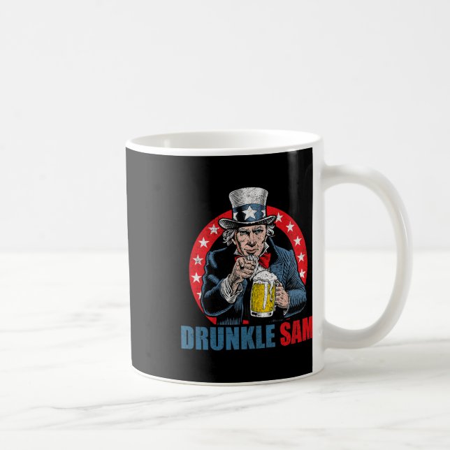 Drunkle Sam Funny 4th Of July Uncle Sam Usa Beer D Coffee Mug (Right)
