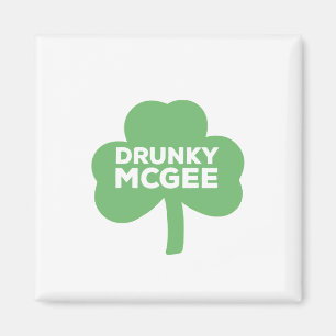Drunky McGee St. Patrick's Day Clover Magnet