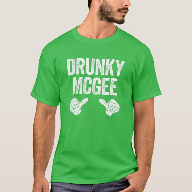 Drunky Mcgee St Patricks Day Couple Gift T-Shirt (Front)