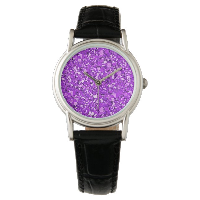 Druzy crystal - amethyst purple watch (Front)