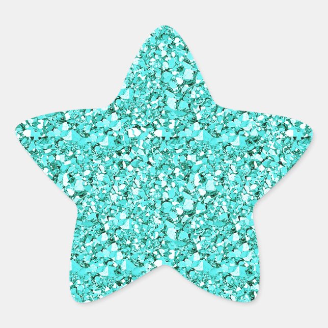 Druzy crystal - aquamarine blue star sticker (Front)