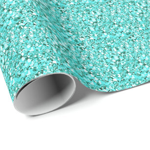 Druzy crystal - aquamarine blue wrapping paper