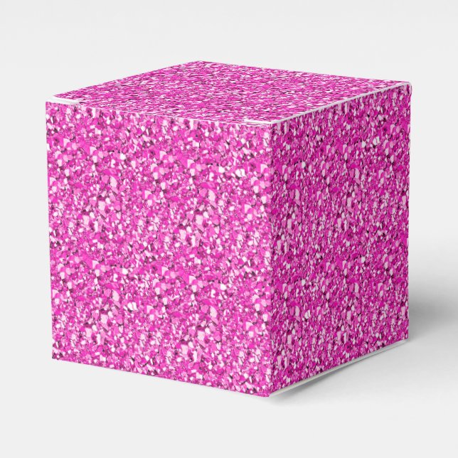Druzy crystal - fuchsia pink favour box (Front Side)