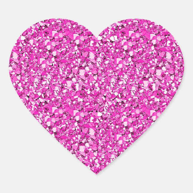 Druzy crystal - fuchsia pink heart sticker (Front)