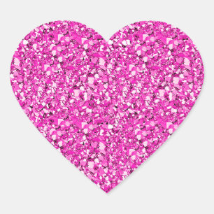 Druzy crystal - fuchsia pink heart sticker
