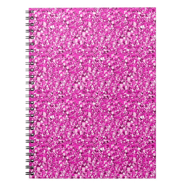 Druzy crystal - fuchsia pink notebook (Front)