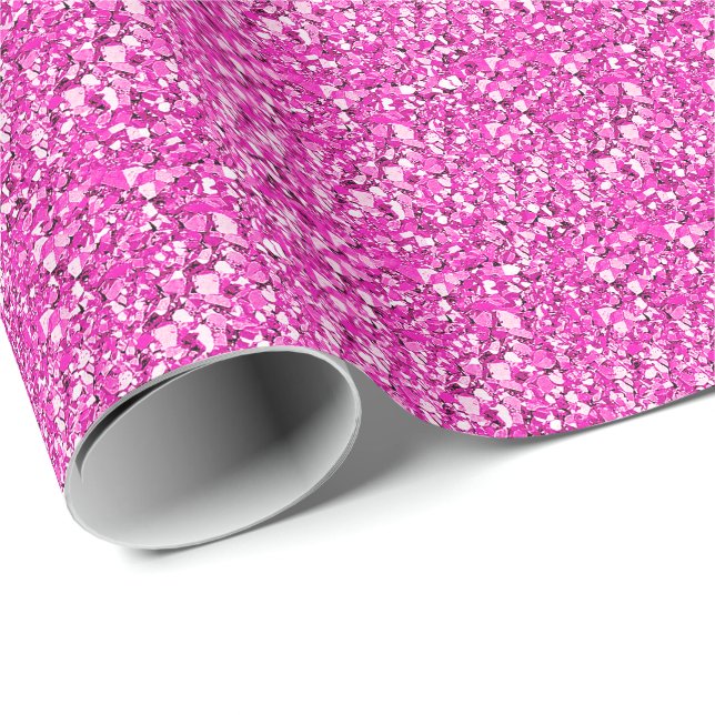 Druzy crystal - fuchsia pink wrapping paper (Roll Corner)
