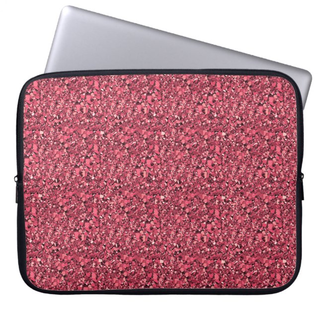 Druzy crystal - garnet red laptop sleeve (Front)