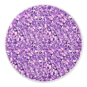 Druzy crystal - light orchid ceramic knob