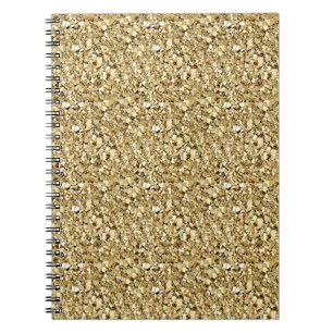 Druzy crystal - metallic gold notebook