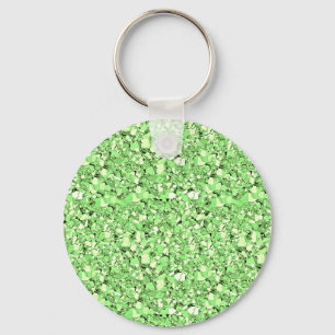 Druzy crystal - peridot green key ring