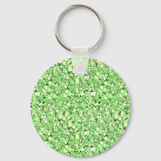 Druzy crystal - peridot green key ring (Front)