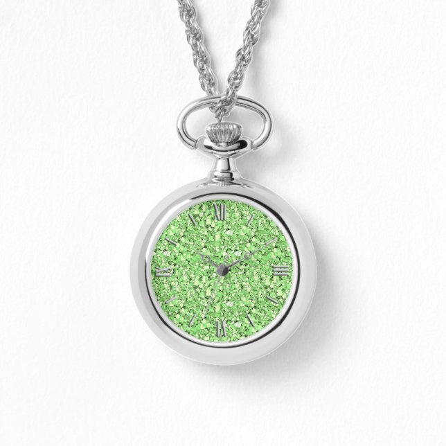 Druzy crystal - peridot green watch (Front)