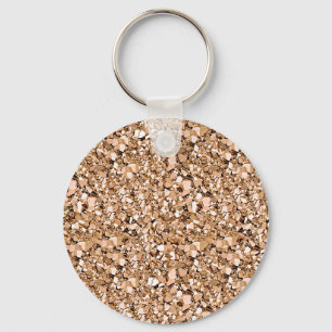 Druzy crystal - rose gold colour key ring