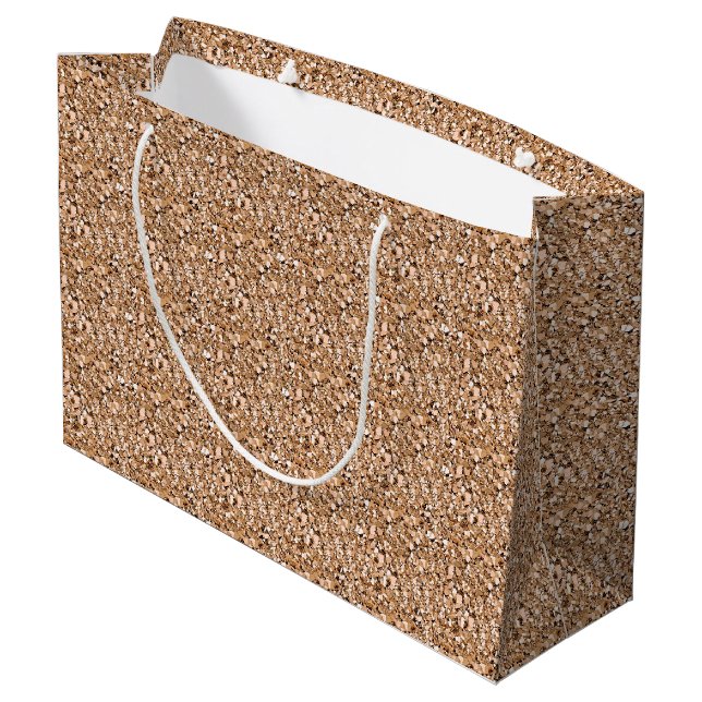 Druzy crystal - rose gold colour large gift bag (Back Angled)