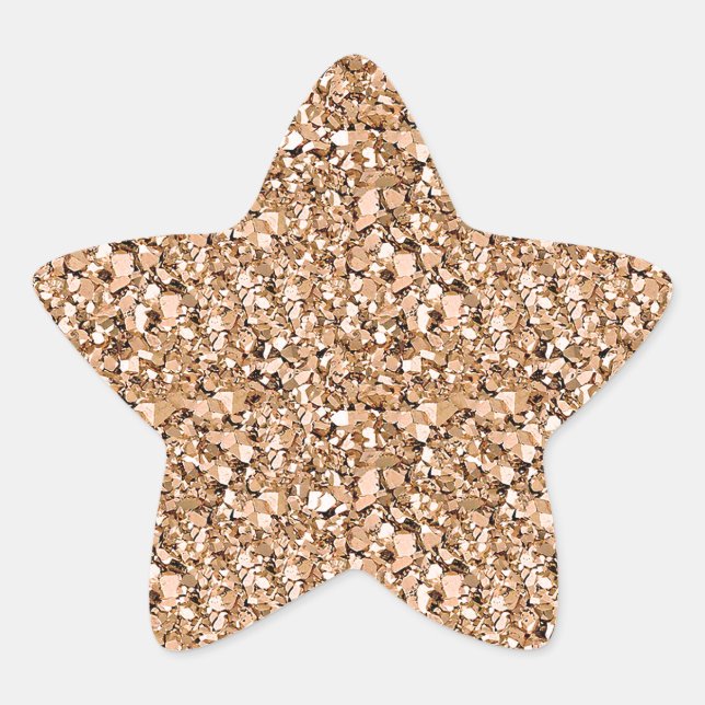 Druzy crystal - rose gold colour star sticker (Front)