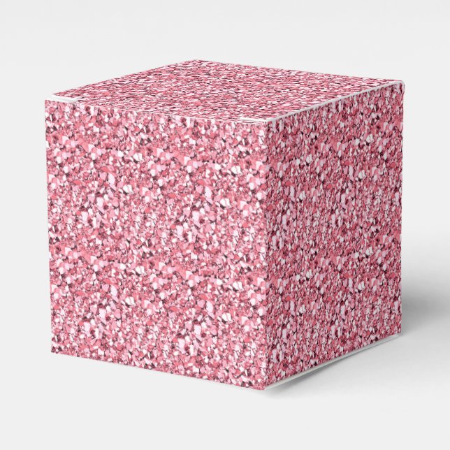 Druzy crystal - rose quartz pink favour box (Front Side)