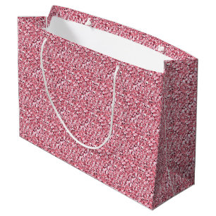 Druzy crystal - rose quartz pink large gift bag