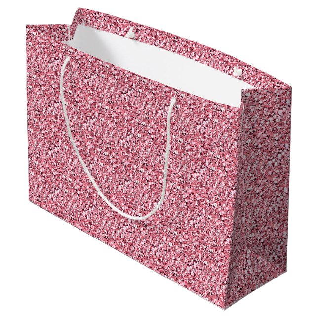 Druzy crystal - rose quartz pink large gift bag (Back Angled)
