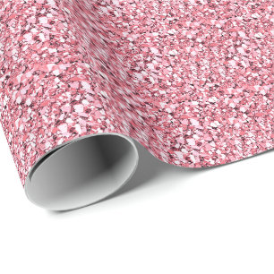 Druzy crystal - rose quartz pink wrapping paper