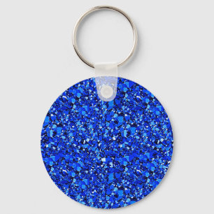 Druzy crystal - Sapphire blue Key Ring