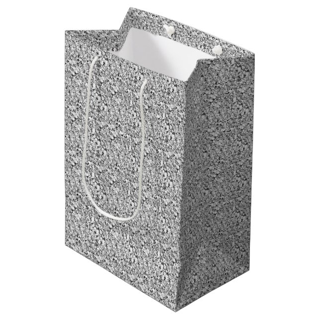 Druzy crystal - white gold colour medium gift bag (Front Angled)