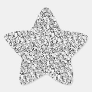 Druzy crystal - white gold colour star sticker