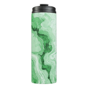 Druzy Forest Green Agate Look Thermal Tumbler