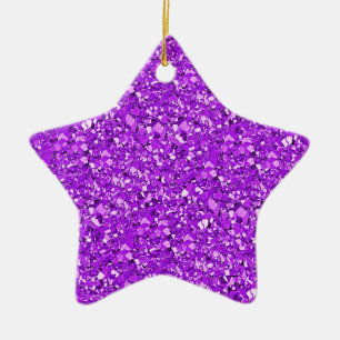 Druzy quartz crystals - amethyst purple ceramic tree decoration