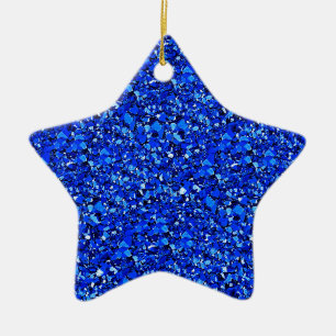Druzy quartz crystals - cobalt blue ceramic tree decoration