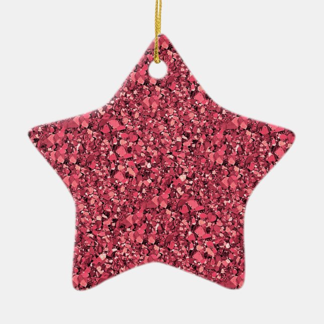 Druzy quartz crystals - garnet red ceramic tree decoration (Front)