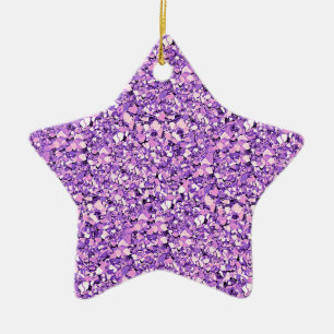 Druzy quartz crystals - light orchid ceramic tree decoration
