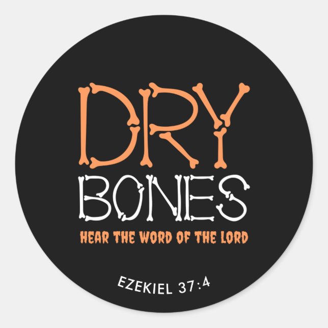 DRY BONES Christian Halloween Classic Round Sticker (Front)
