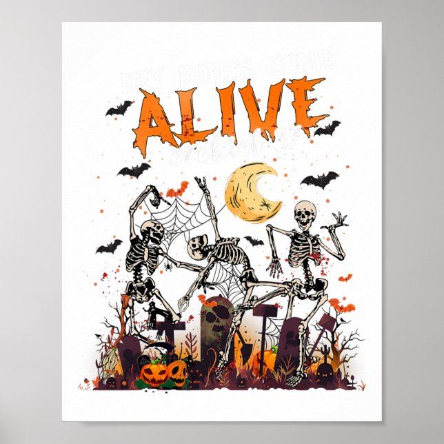 Dry Bones Come Alive Ezekiel 37 Funny Dancing Skel Poster (Front)