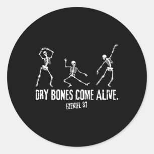 Dry Bones Come Alive Funny Skeleton Dancing 5 Classic Round Sticker