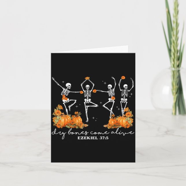 Dry Bones Come Alive Halloween Skeleton Dancing Ch Card (Front)
