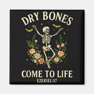 Dry Bones Come To Life Dancing Floral Skeleton Magnet