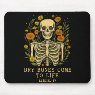 Dry Bones Come To Life Dancing Floral Skeleton Mouse Mat