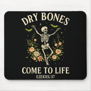 Dry Bones Come To Life Dancing Floral Skeleton Mouse Mat