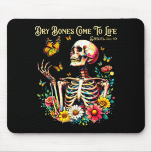 Dry bones come to life skeleton christian jesus mouse mat