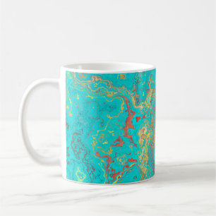Dry brush painting marble gold artwork. Abstract f Coffee Mug