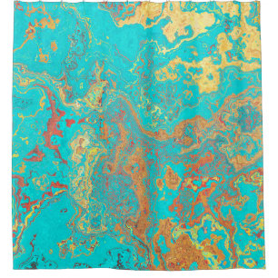 Dry brush painting marble gold artwork. Abstract f Shower Curtain