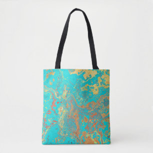 Dry brush painting marble gold artwork. Abstract f Tote Bag