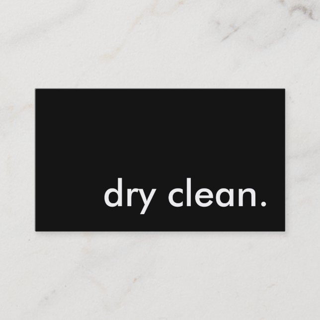 dry clean. business card (Front)