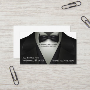 Dry Cleaner Laundry Service Tuxedo Business Card