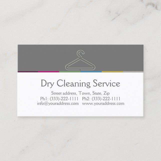 Dry Cleaner Service Business Card (Front)