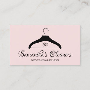 Dry Cleaners Monogram Cleaning Hanger Business Card