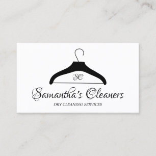Dry Cleaners Monogram DryCleaning Hanger Business Card