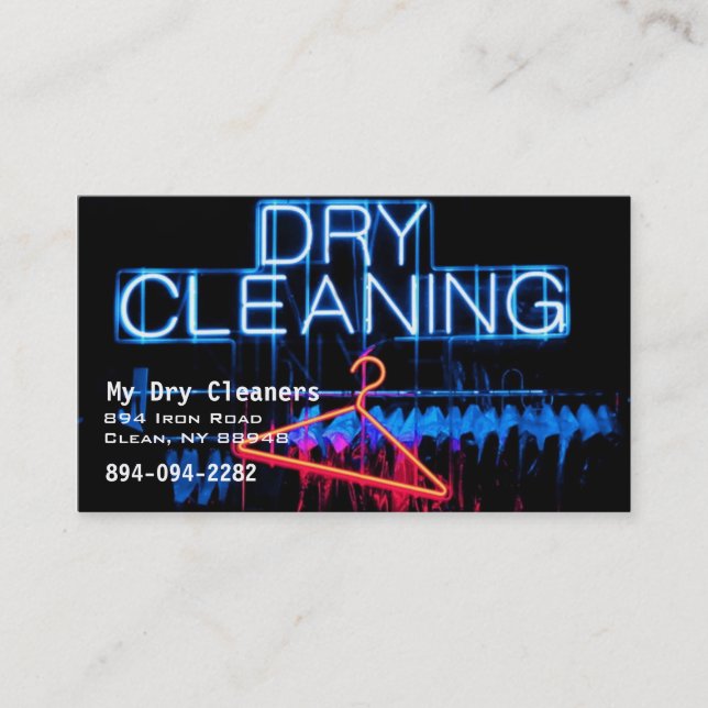 Dry Cleaners or Laundry Business Card (Front)