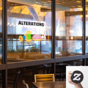 Dry Cleaners Tailor Seamstress Alterations  Window Cling